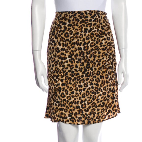 Veronica Beard Ruched Midi Skirt Cheetah Print Size 10 - Picture 1 of 4